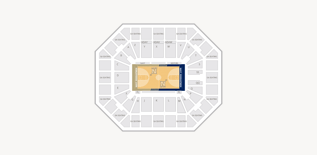 Alumni Hall - Navy Seating Chart