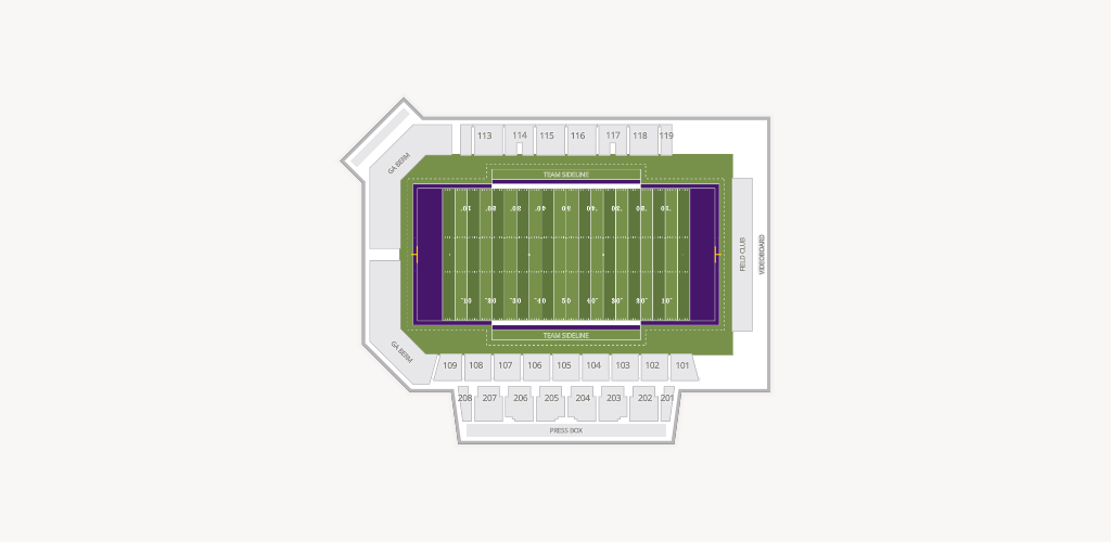 Bob Ford Field at Tom & Mary Casey Stadium Seating Chart