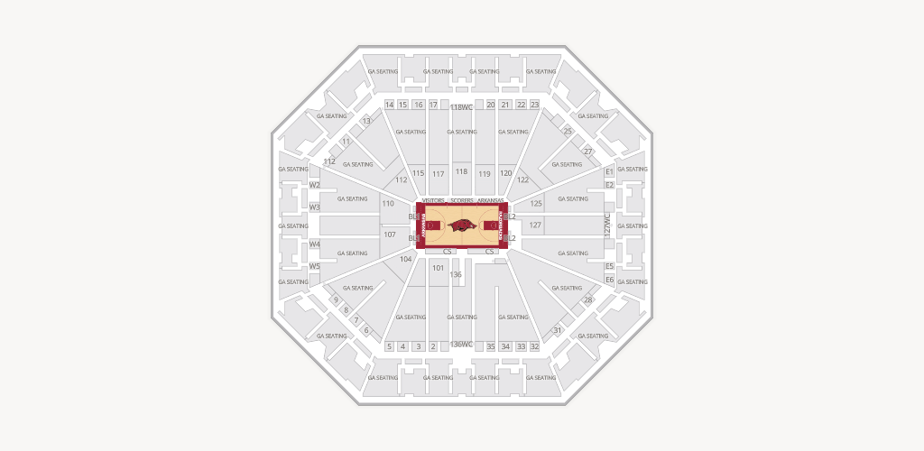 Bud Walton Arena Seating Chart