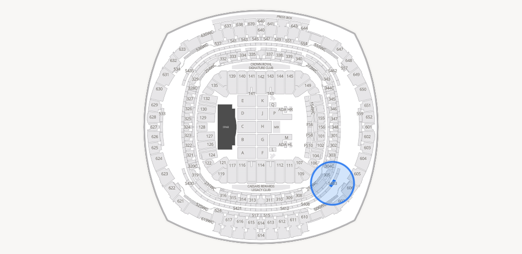 Caesars Superdome Seating Chart
