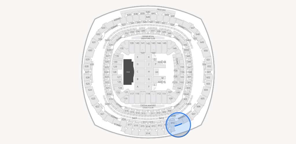 Caesars Superdome Seating Chart