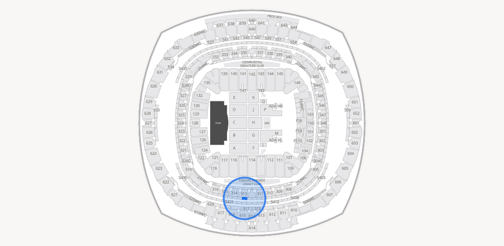 Caesars Superdome Seating Chart