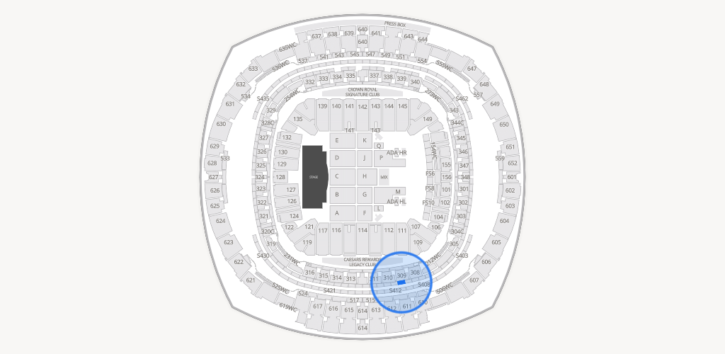 Caesars Superdome Seating Chart
