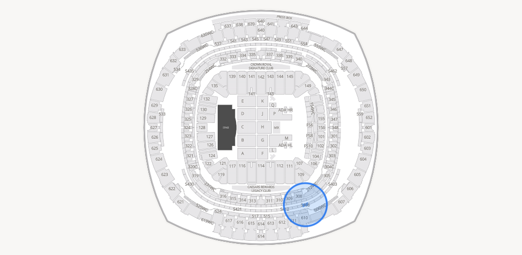 Caesars Superdome Seating Chart
