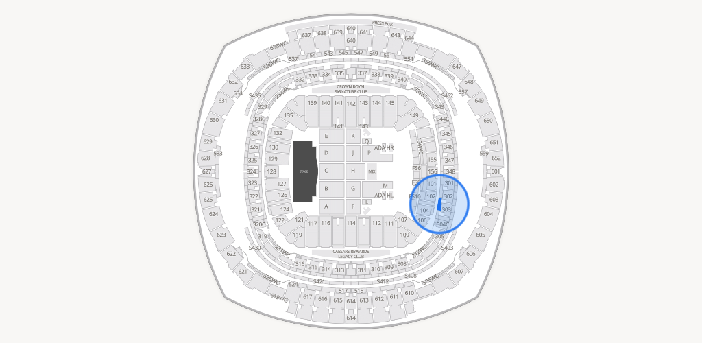 Caesars Superdome Seating Chart