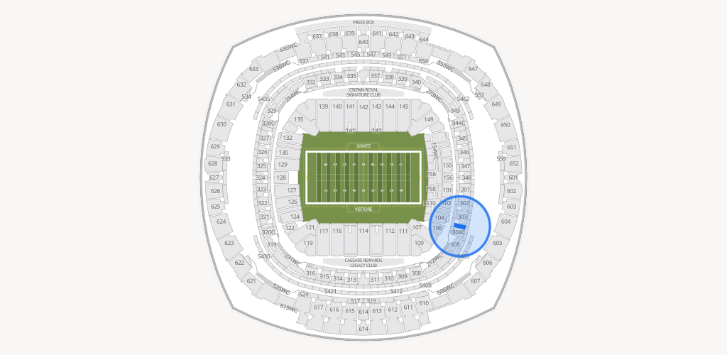 Caesars Superdome Seating Chart