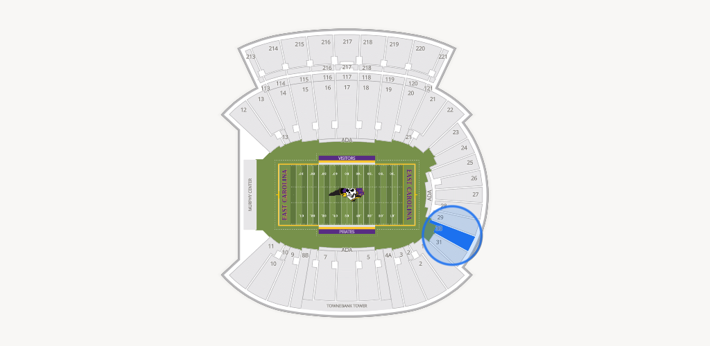 Dowdy-Ficklen Stadium Seating Chart