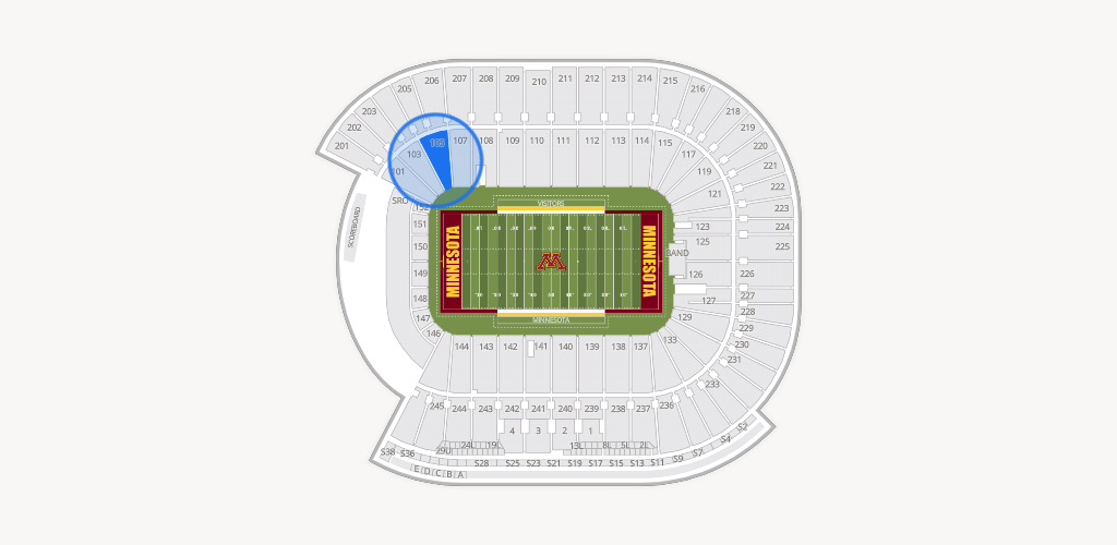Huntington Bank Stadium Seating Chart