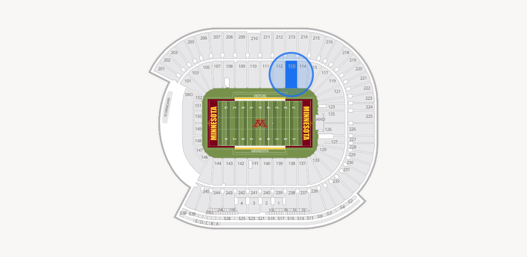 Huntington Bank Stadium Seating Chart