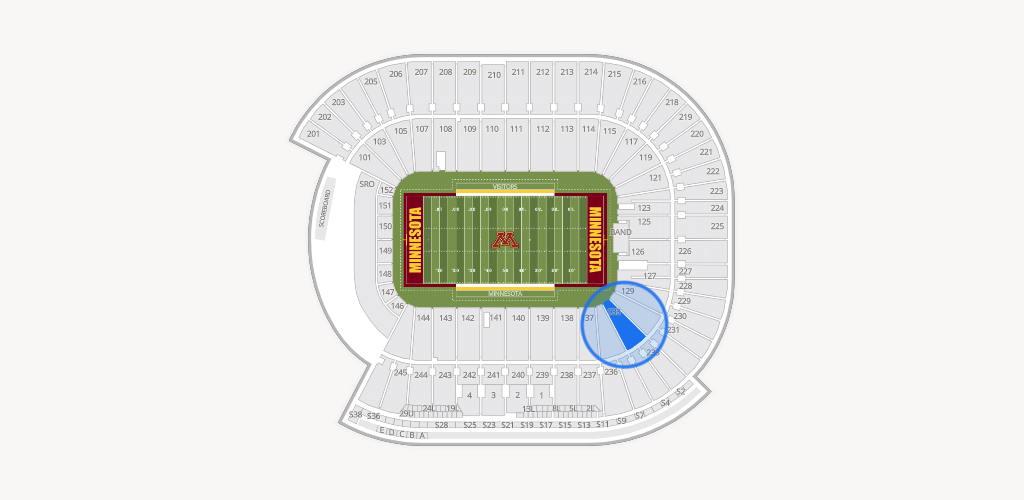 Huntington Bank Stadium Seating Chart