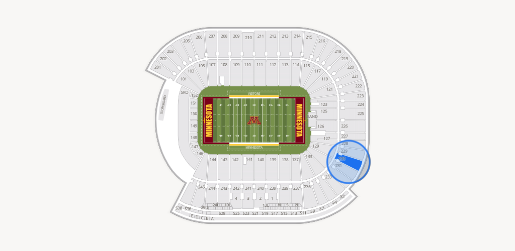 Huntington Bank Stadium Seating Chart