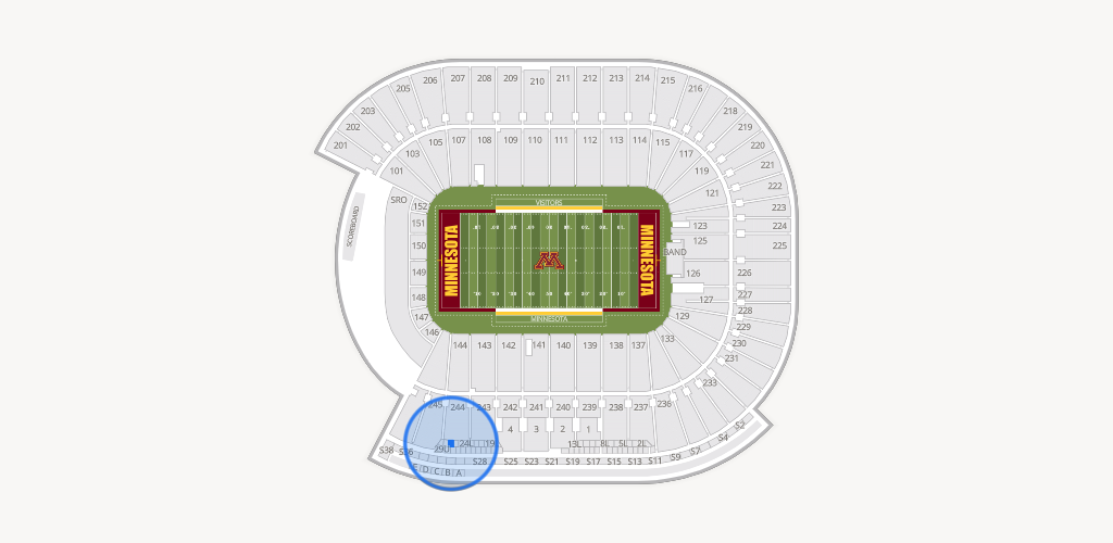 Huntington Bank Stadium Seating Chart