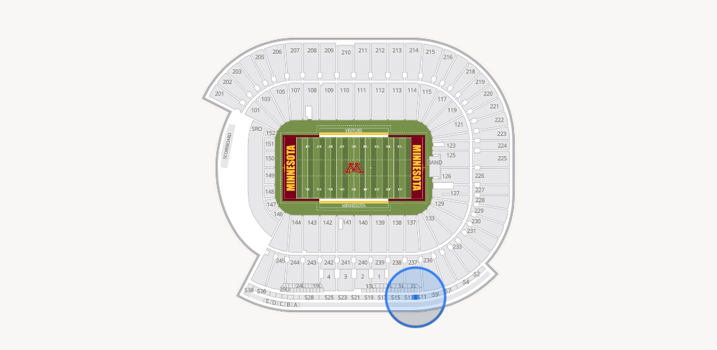 Huntington Bank Stadium Seating Chart