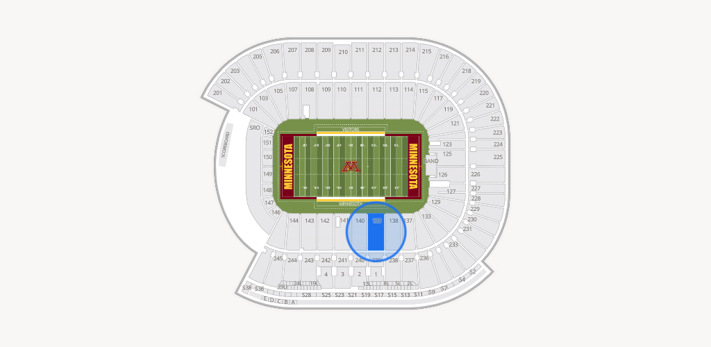 Huntington Bank Stadium Seating Chart