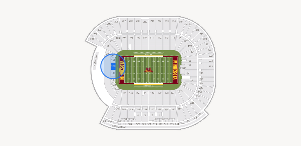 Huntington Bank Stadium Seating Chart