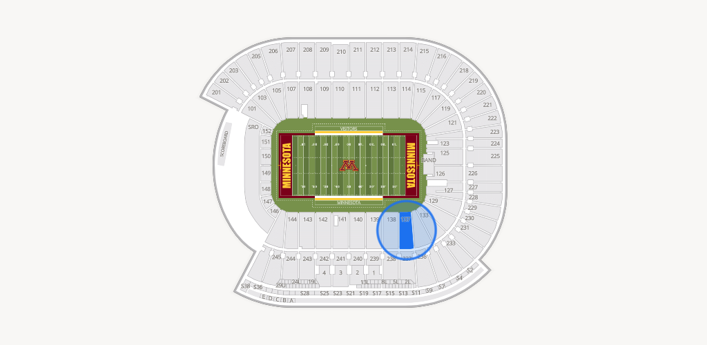 Huntington Bank Stadium Seating Chart
