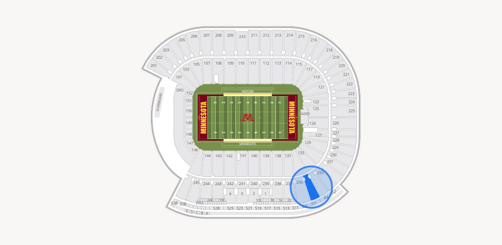 Huntington Bank Stadium Seating Chart