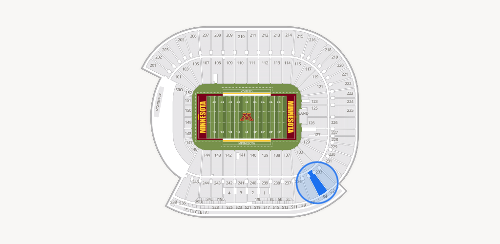 Huntington Bank Stadium Seating Chart