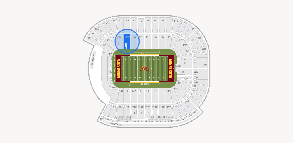 Huntington Bank Stadium Seating Chart