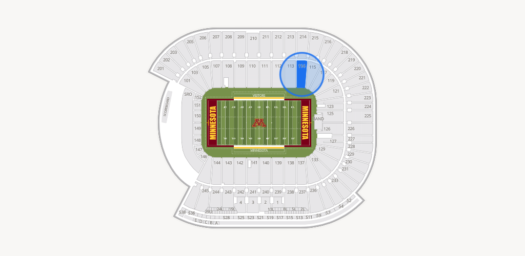 Huntington Bank Stadium Seating Chart