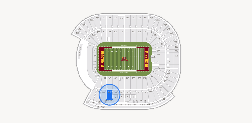 Huntington Bank Stadium Seating Chart