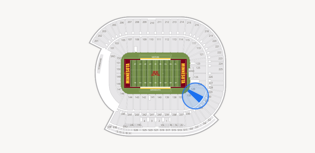 Huntington Bank Stadium Seating Chart
