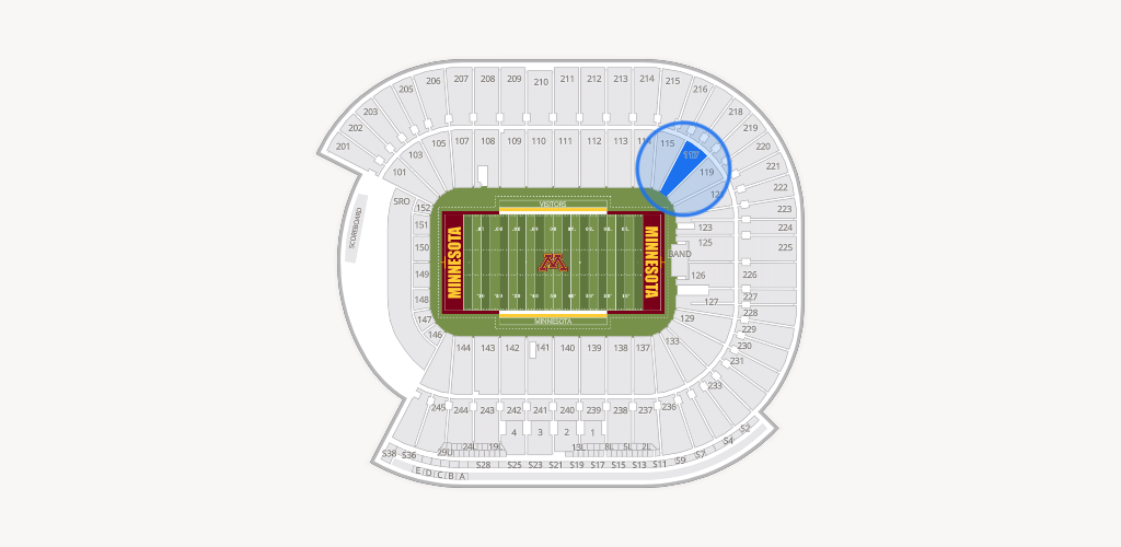 Huntington Bank Stadium Seating Chart