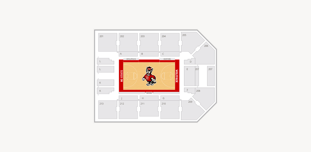James T. Valvano Arena at Reynolds Coliseum Seating Chart