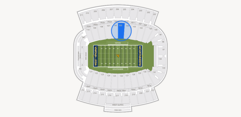 Mountaineer Field at Milan Puskar Stadium Seating Chart