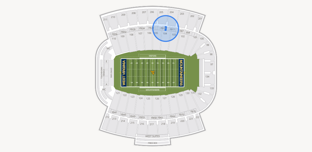 Mountaineer Field at Milan Puskar Stadium Seating Chart