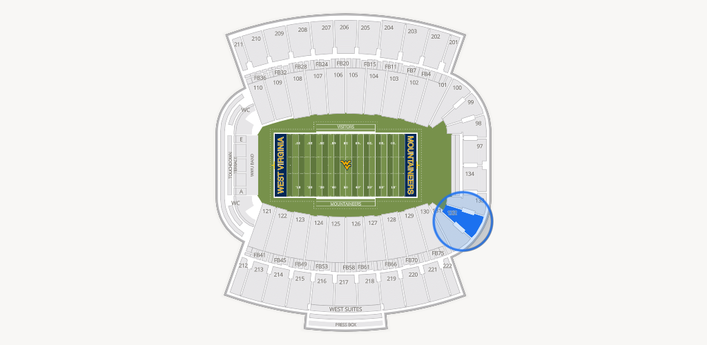 Mountaineer Field at Milan Puskar Stadium Seating Chart