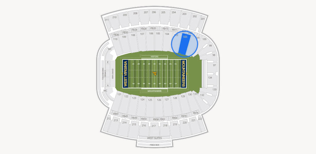 Mountaineer Field at Milan Puskar Stadium Seating Chart