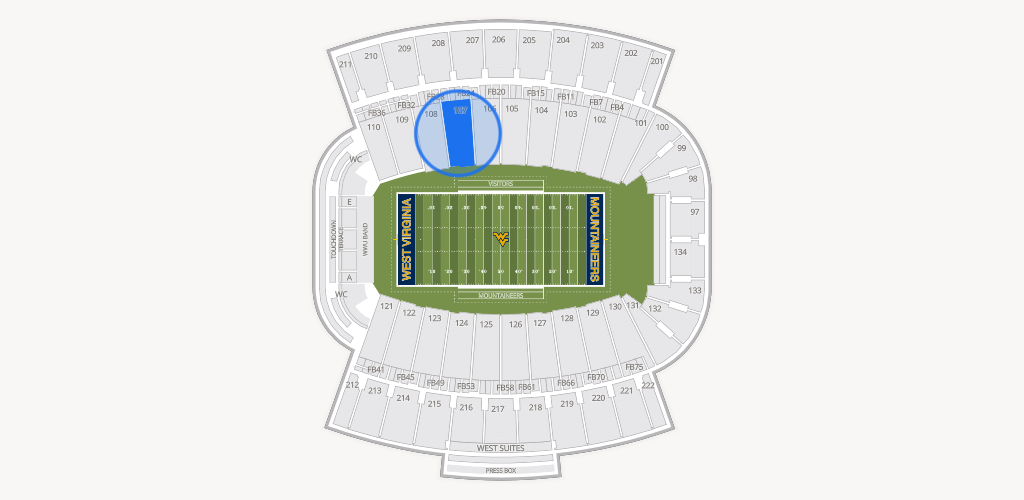 Mountaineer Field at Milan Puskar Stadium Seating Chart