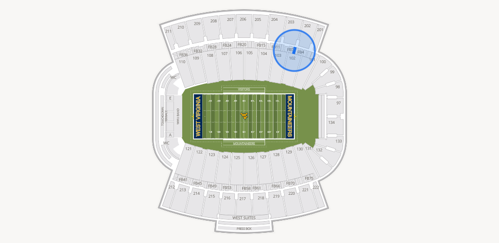 Mountaineer Field at Milan Puskar Stadium Seating Chart