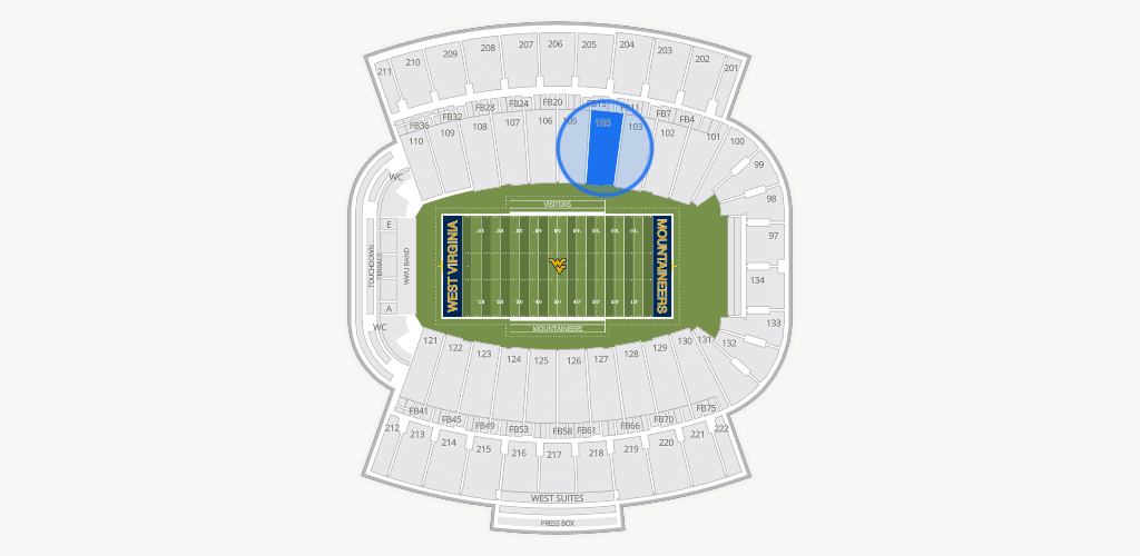 Mountaineer Field at Milan Puskar Stadium Seating Chart
