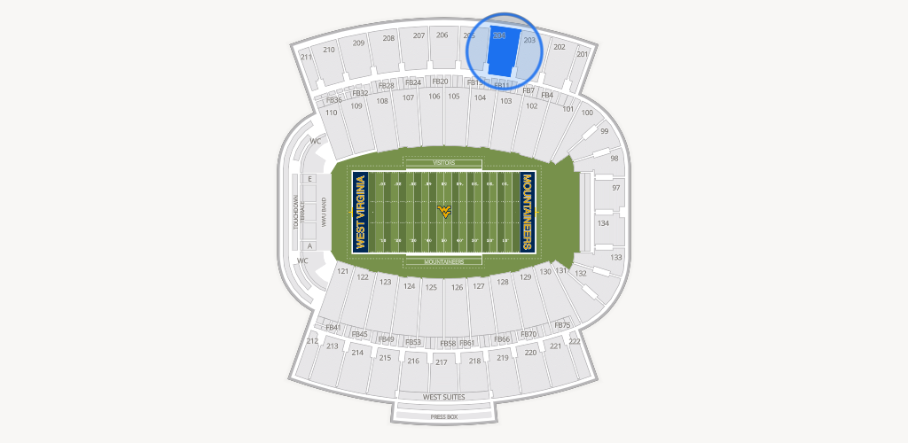 Mountaineer Field at Milan Puskar Stadium Seating Chart