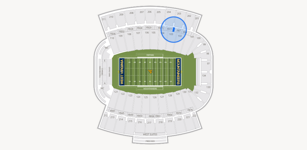 Mountaineer Field at Milan Puskar Stadium Seating Chart