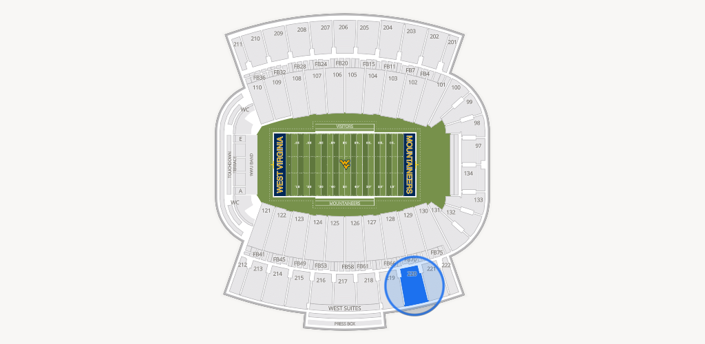 Mountaineer Field at Milan Puskar Stadium Seating Chart