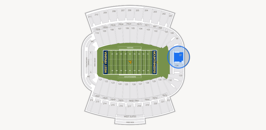 Mountaineer Field at Milan Puskar Stadium Seating Chart