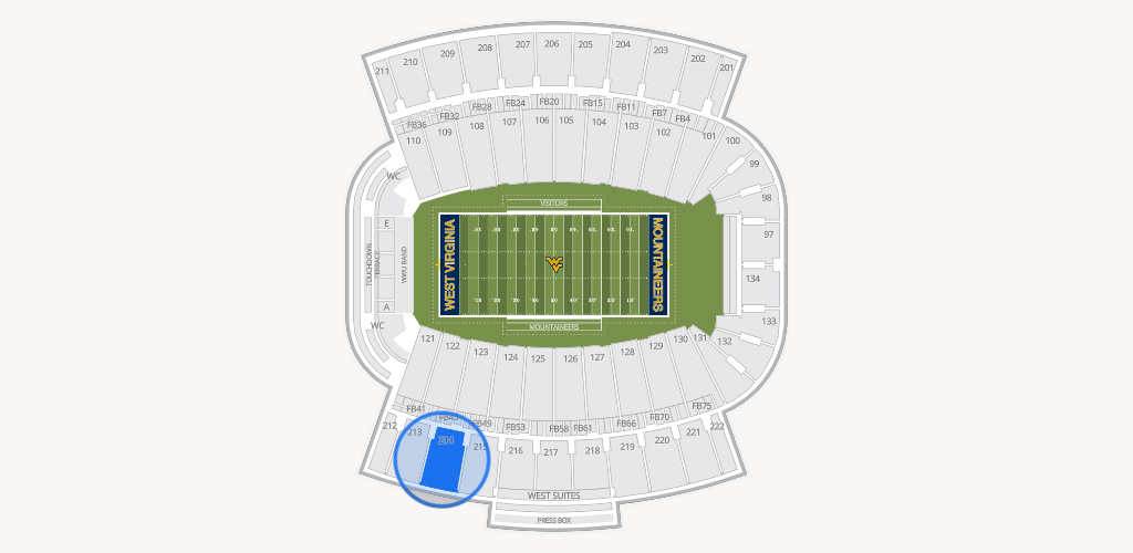 Mountaineer Field at Milan Puskar Stadium Seating Chart