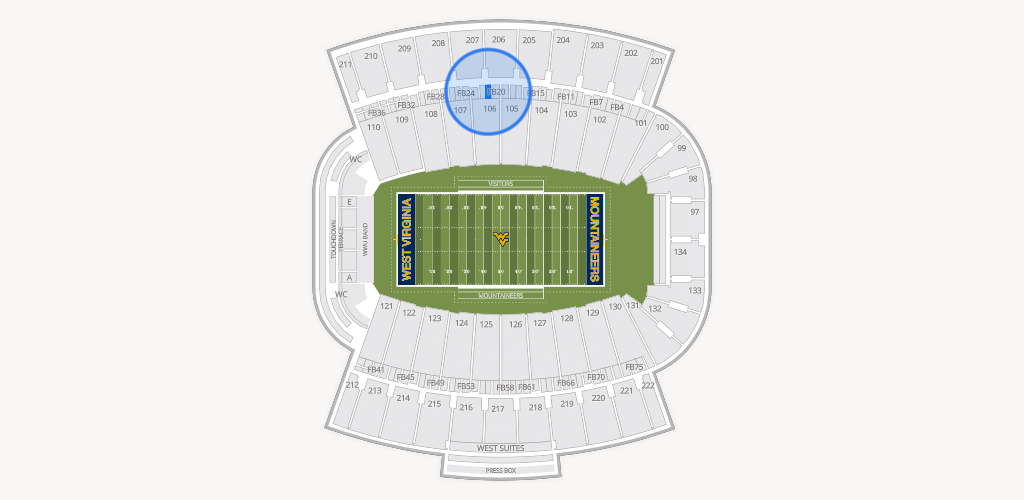 Mountaineer Field at Milan Puskar Stadium Seating Chart