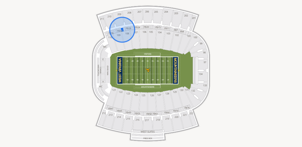 Mountaineer Field at Milan Puskar Stadium Seating Chart