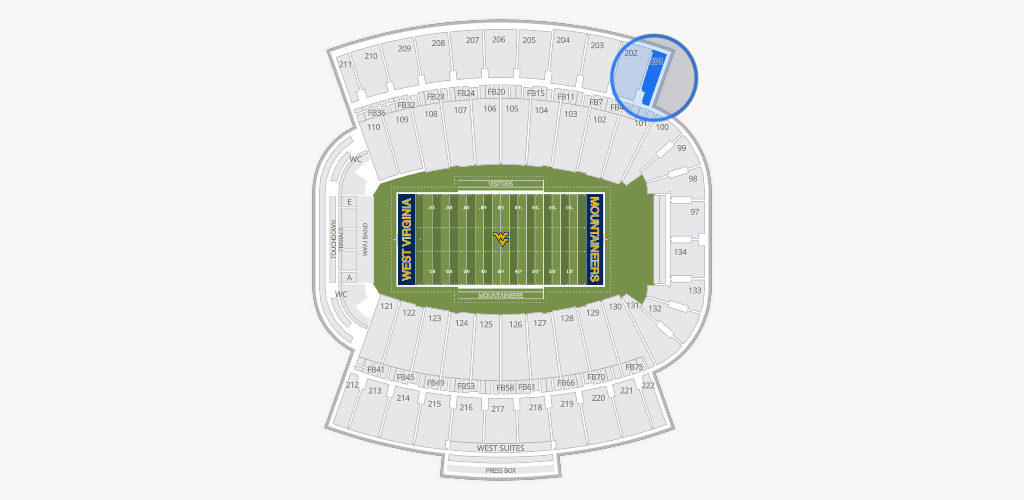 Mountaineer Field at Milan Puskar Stadium Seating Chart