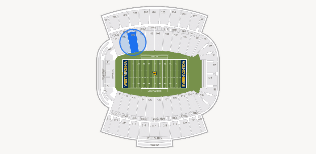Mountaineer Field at Milan Puskar Stadium Seating Chart
