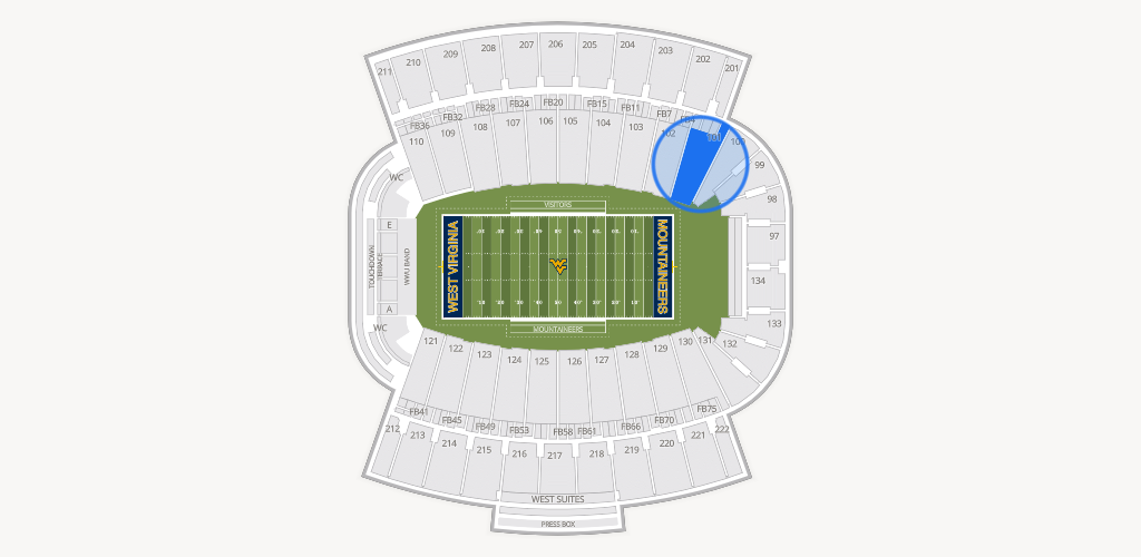 Mountaineer Field at Milan Puskar Stadium Seating Chart