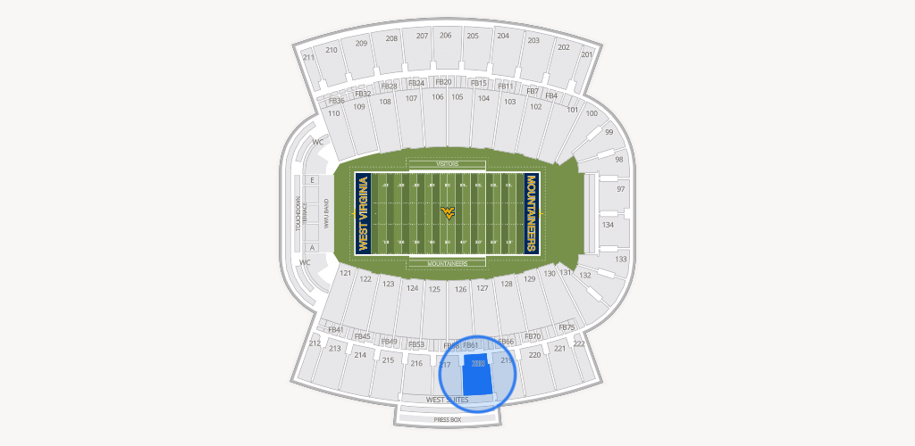 Mountaineer Field at Milan Puskar Stadium Seating Chart