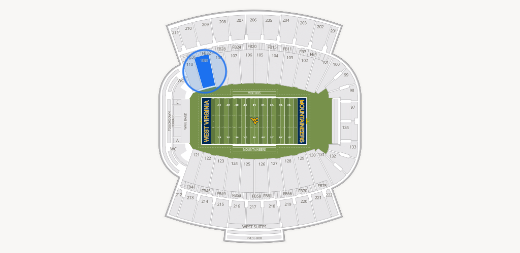 Mountaineer Field at Milan Puskar Stadium Seating Chart