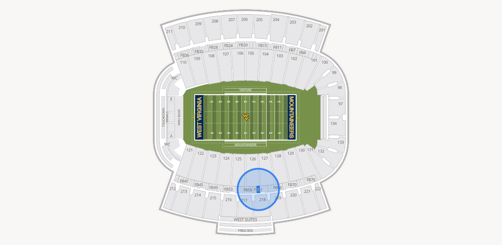 Mountaineer Field at Milan Puskar Stadium Seating Chart