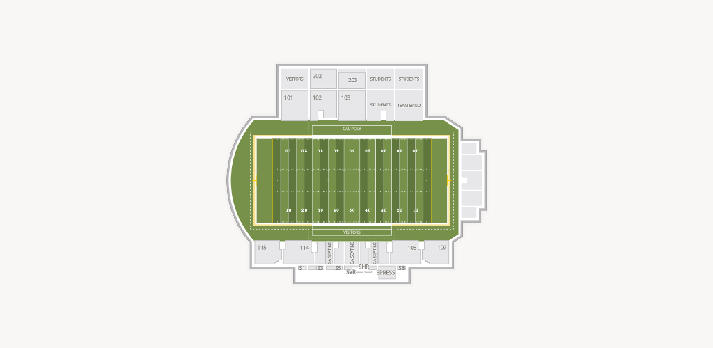 Mustang Memorial Field at Alex G. Spanos Stadium Seating Chart