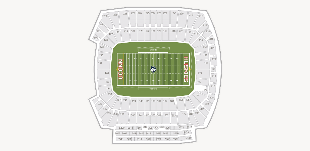 Pratt & Whitney Stadium at Rentschler Field Seating Chart